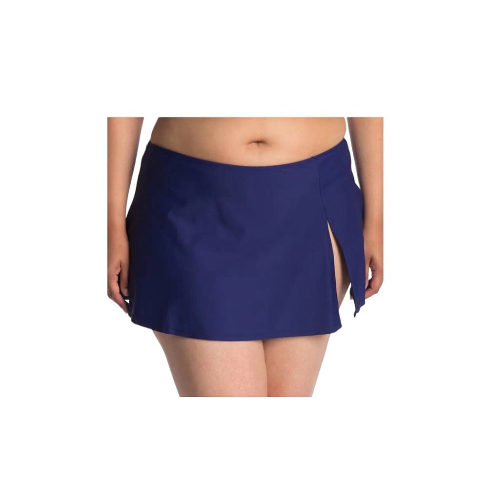 Nicole Miller Studio slit skirt bikini bottom navy size 3X